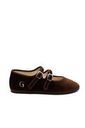 Gondolina Mary Jane Sigari espresso brown velvet side view