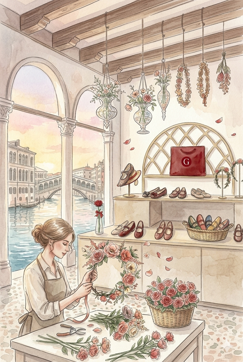flower workshop in venice gondolina shoes