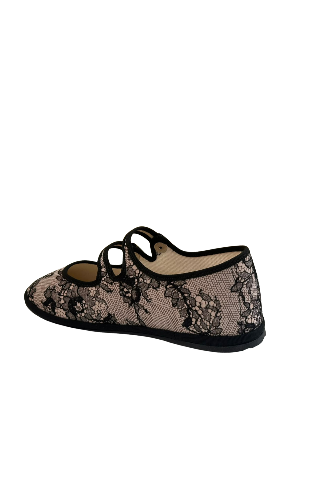 Made in Italy Gondolina Shoes Coron Mary Jane shoes in black lace, back side view