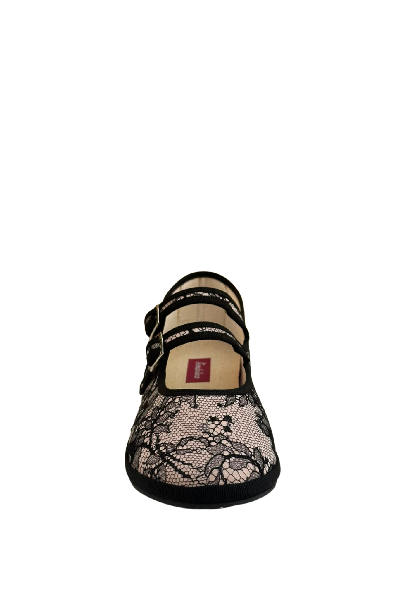 Made in Italy Gondolina Shoes Coron Mary Jane shoes in black lace, front view