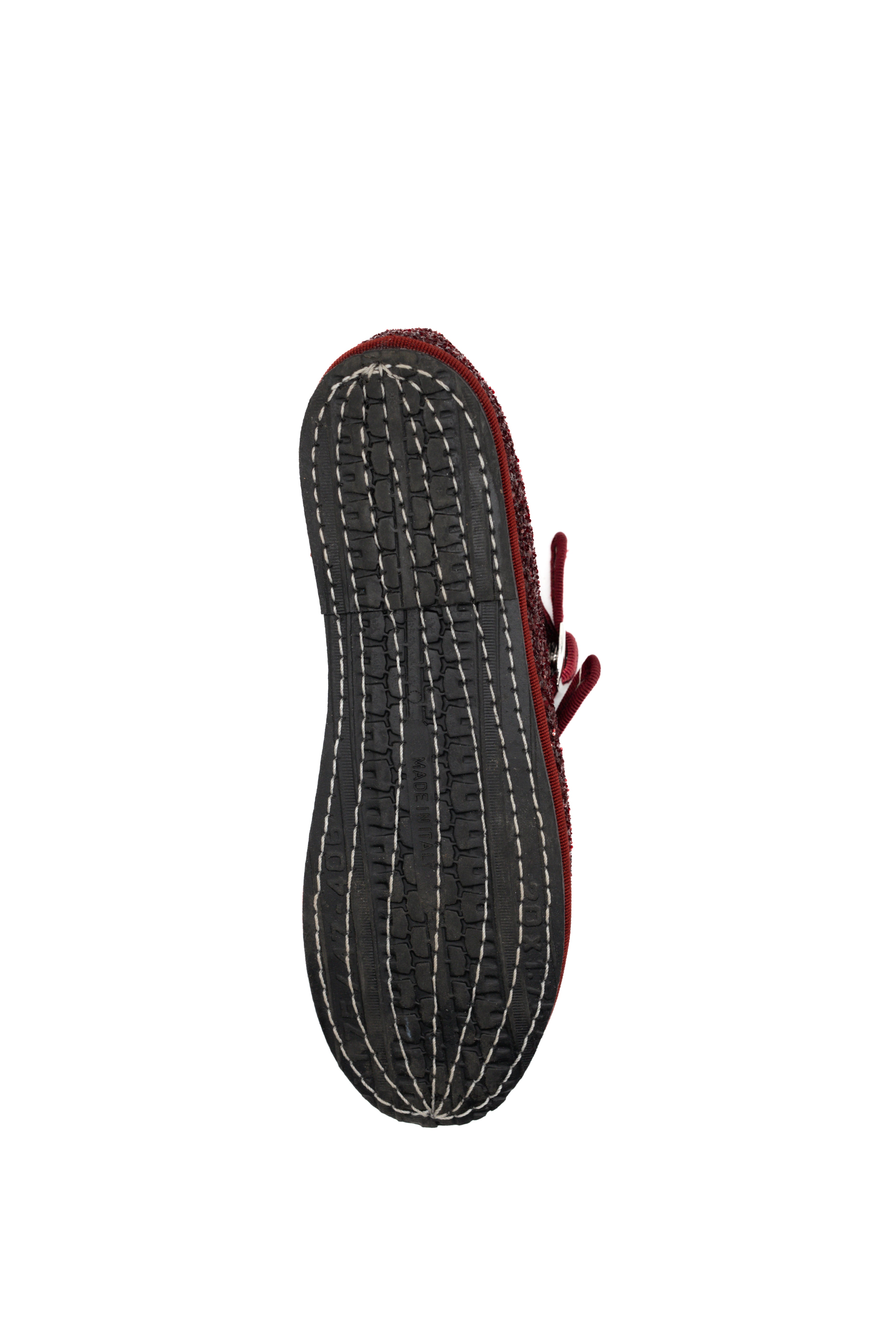 Gondolina Shoes Giudecca Mary Jane in blue glitter, sole detail view