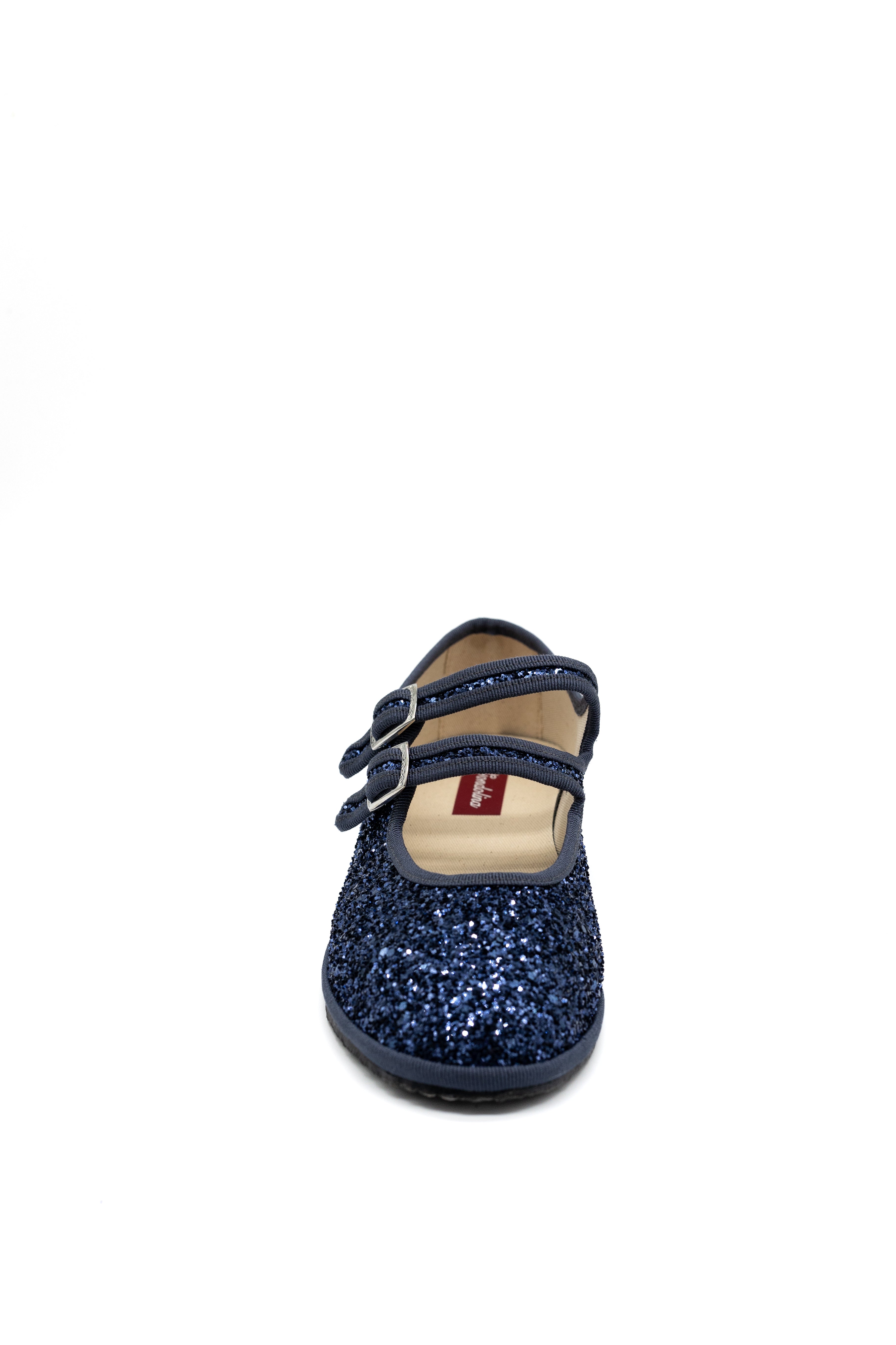 Gondolina Shoes Gran Canale Mary Jane in blue glitter, front view