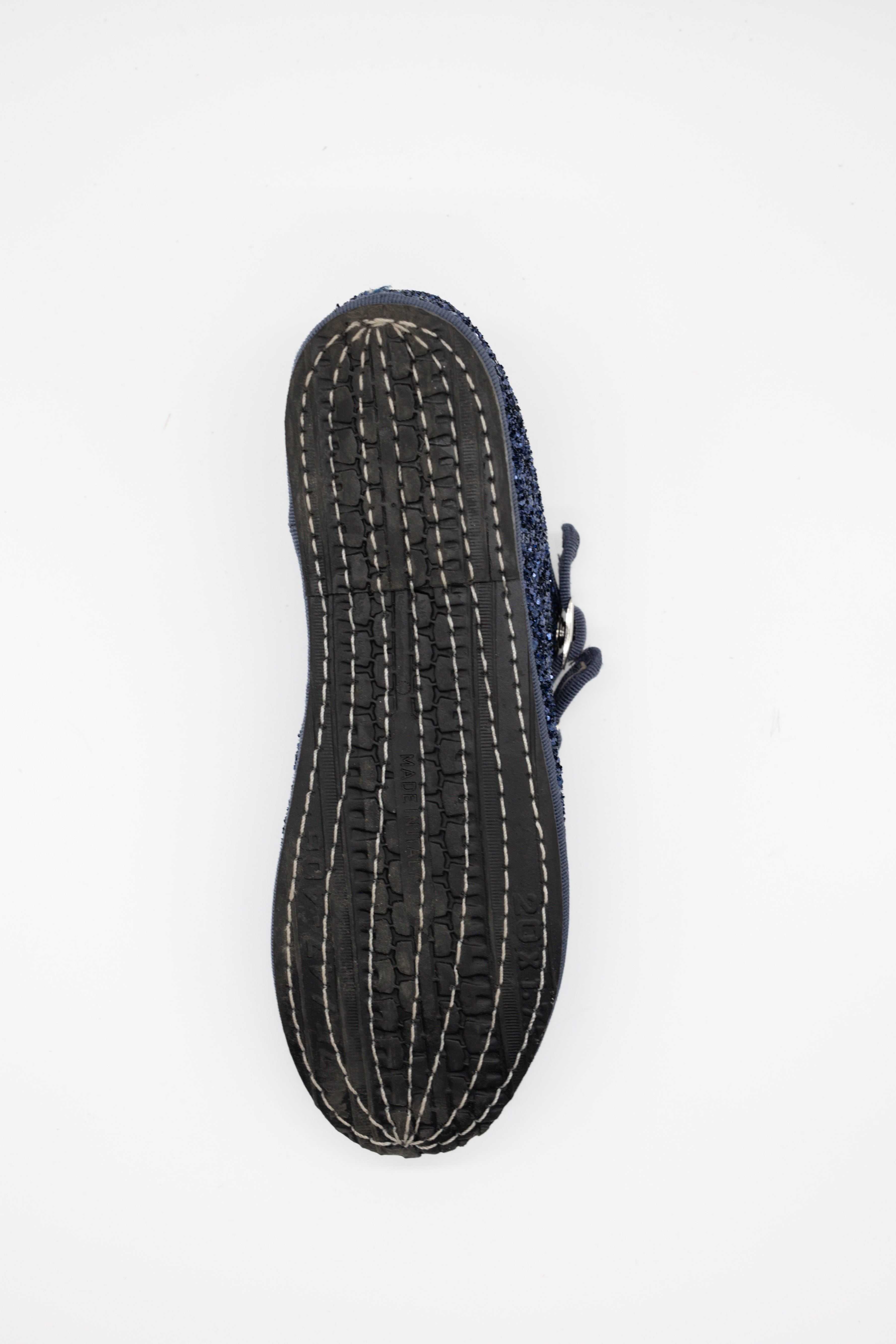 Gondolina Shoes Gran Canale Mary Jane in blue glitter, sole detail view