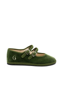 Gondolina Shoes Guglie Mary Jane in light green velvet, main view