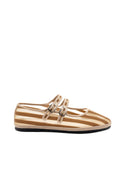 Made in Italy Gondolina mesh Mary Jane shoes in brown stripes, side view