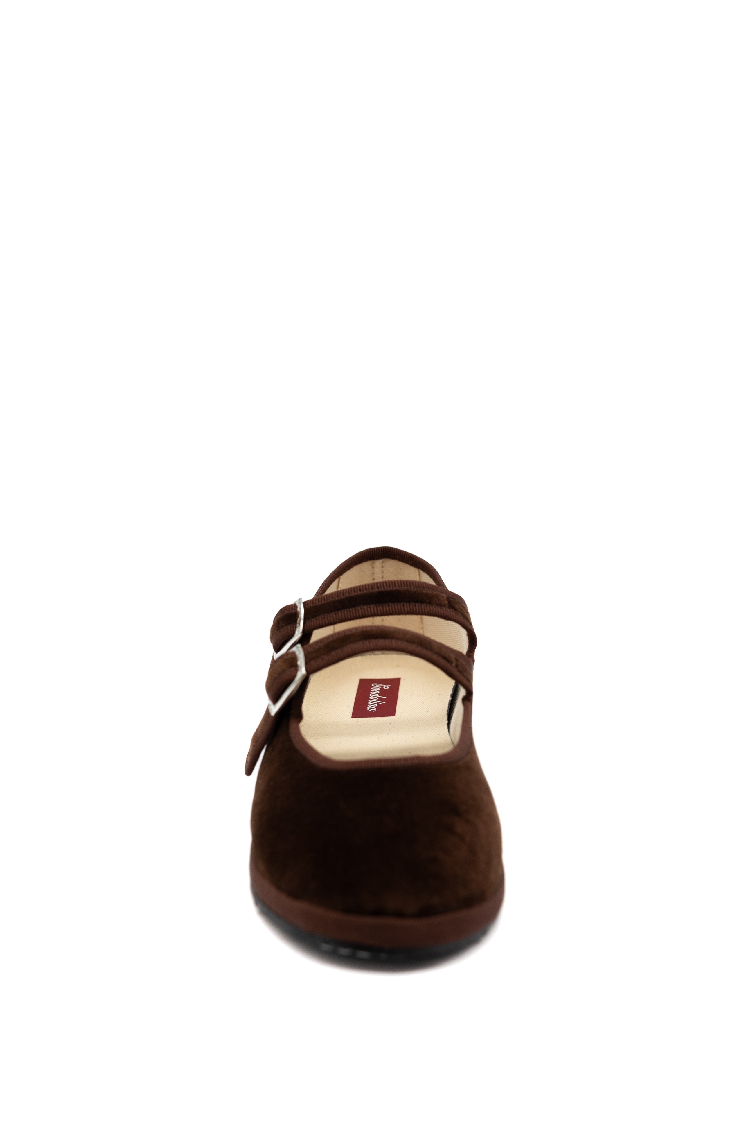 Gondolina Mary Jane Sigari espresso brown velvet front view
