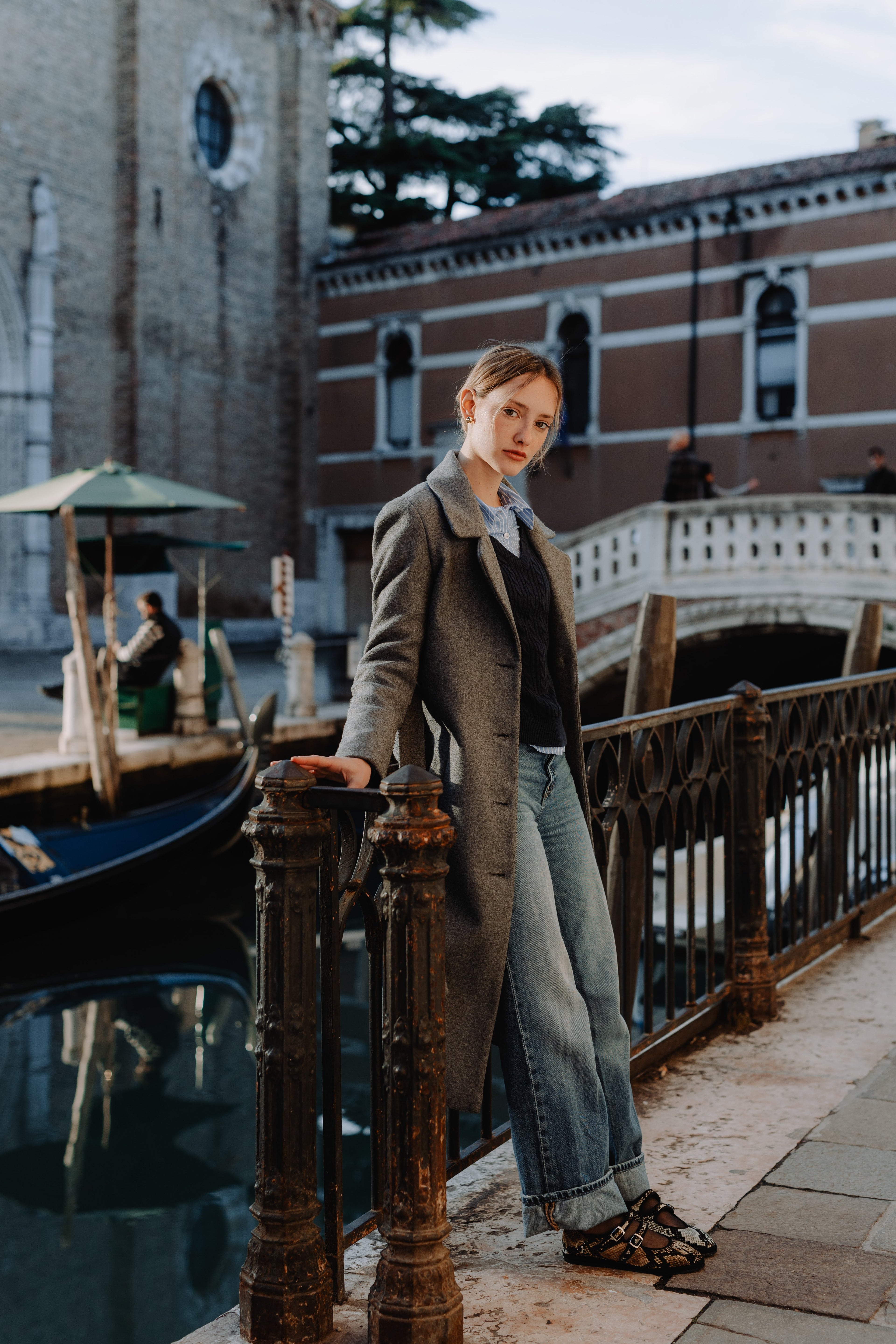 Handcrafted Gondolina Snake  Mary Jane in snake print, featuring authentic Venetian design, full-body