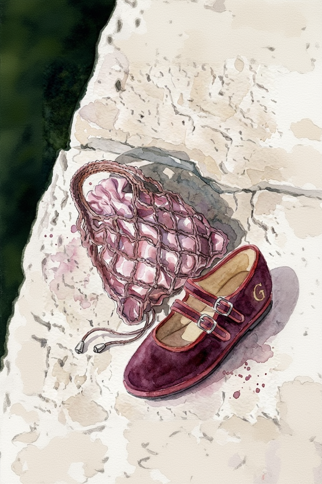 flat shoe and crochet  bag in Venice for a workhsop togheter